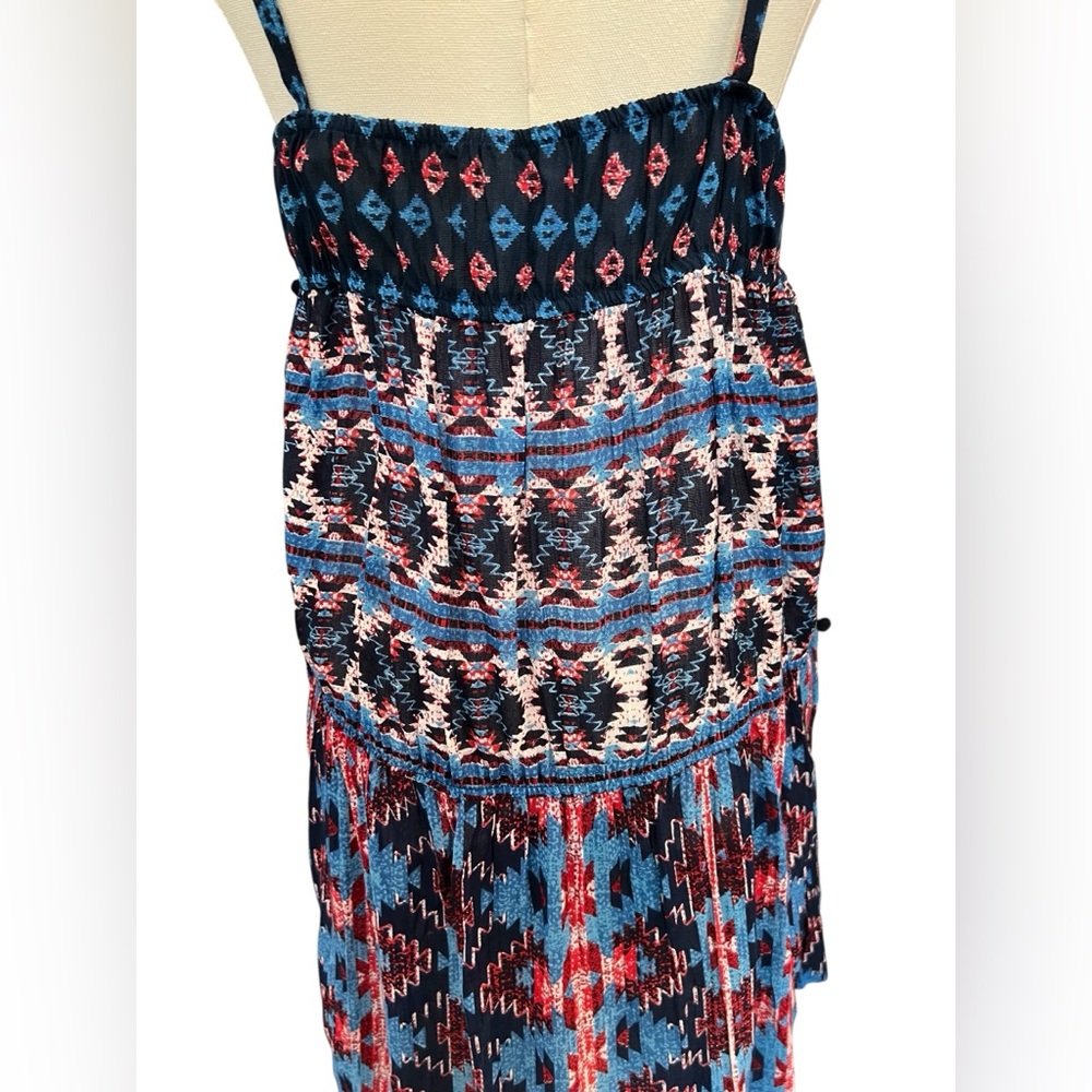 🆕 💙❤️🤍 NWOT WALLFLOWER Aztec Design Spaghetti Strap Dress | Women’s Sz M - Picture 5 of 10